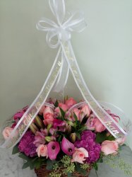 All Pink Sympathy Basket  All Pink Sympathy Basket