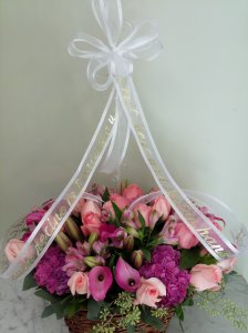 All Pink Sympathy Basket  All Pink Sympathy Basket