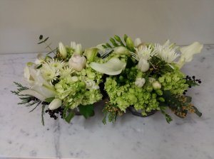 White and Green Centerpiece