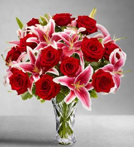 Rose And Lily Valentine's Bouquet Rose And Lily Valentine's Bouquet