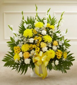 Yellow Sympathy Floor Basket