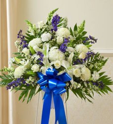 Blue and White Sympathy Standing Basket