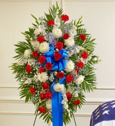 Red, White and Blue Sympathy Standing Spray Red, White and Blue Sympathy Standing Spray
