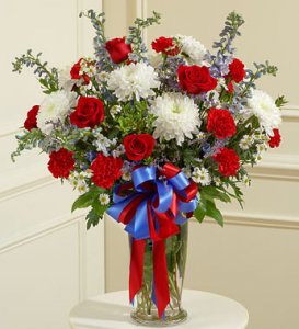 Red, White and Blue Sympathy Arrangement