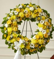 Yellow Sympathy Standing Wreath Yellow Sympathy Standing Wreath
