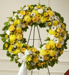 Yellow Sympathy Standing Wreath