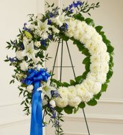 Blue And White Standing Wreath Blue And White Standing Wreath