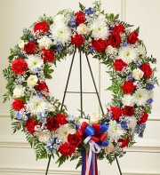 Red, White and Blue Sympathy Wreath Red, White and Blue Sympathy Wreath