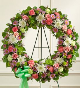 Pastel Mixed Flower Wreath  Pastel Mixed Flower Wreath