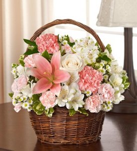 Pink & White Blessings Basket