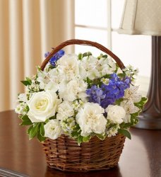 Blue and White Blessings Basket  Blue and White Blessings Basket