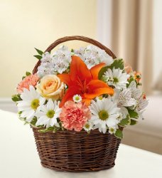 Peach & White Blessings Basket Peach & White Blessings Basket