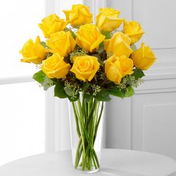 Yellow Rose Bouquet - 1 Dozen