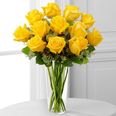 Yellow Rose Bouquet - 1 Dozen