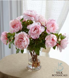 Pink Peonies in Glass Vase