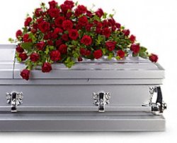 Red Rose Reverence Casket Spray