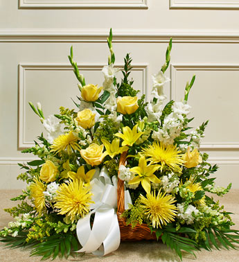 Yellow Sympathy Fireside Basket