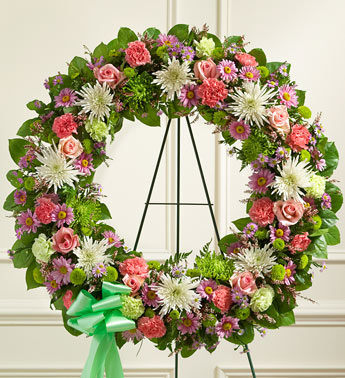 Pastel Mixed Flower Wreath