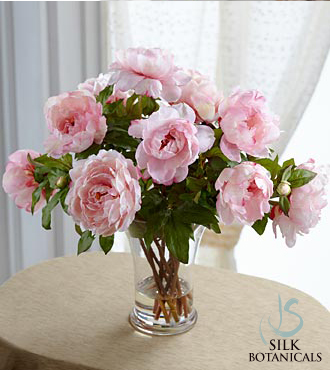 Pink Peonies in Glass Vase